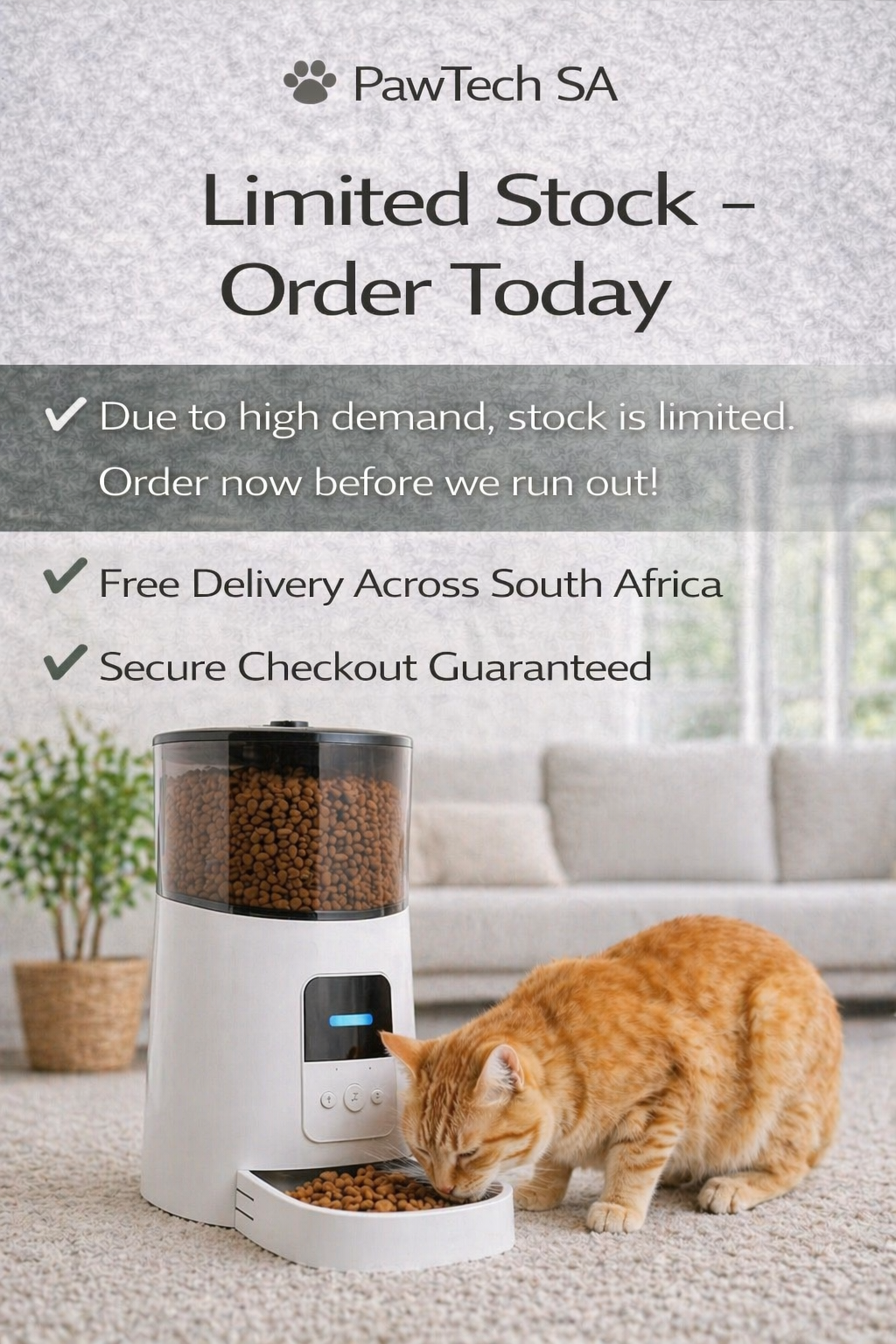 Smart WiFi Pet Feeder with Camera – App Controlled Feeding 🇿🇦
